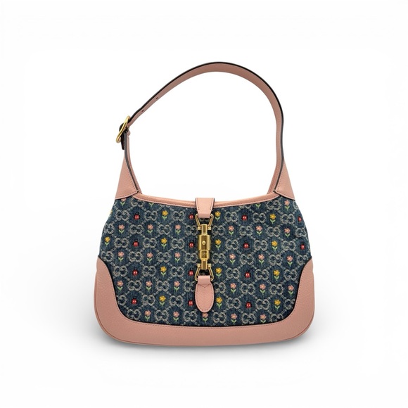 Gucci Handbags - Gucci Jackie 1961 GG Denim Floral Shoulder Bag – Limited Edition